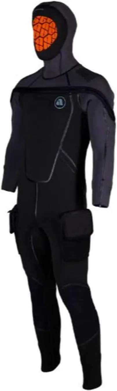 Apeks Men's 8/7mm Thermiq Wetsuit, Black/Grey
