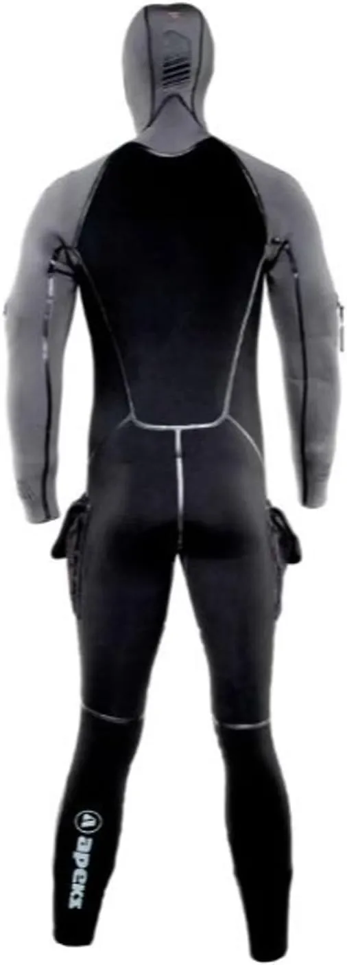 Apeks Men's 8/7mm Thermiq Wetsuit, Black/Grey