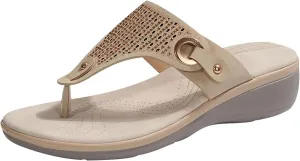 Arch Support Flip Flops Slippers for Women Summer Beach Walking Thong Sandals Comfort Low Wedge Clip Toe Sandal Shoes