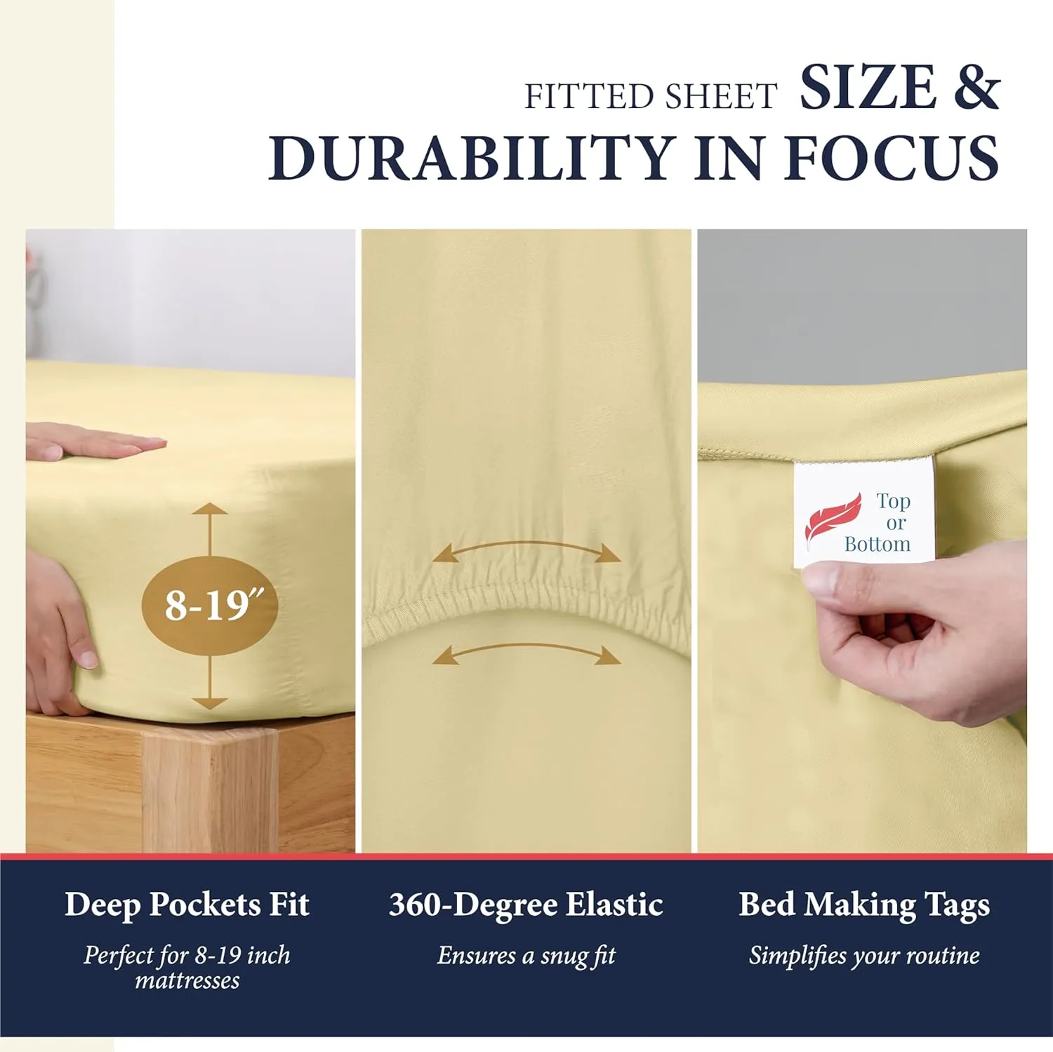 Ashton Sheets 100% Egyptian Cotton Sheets Queen Size - 1200 Thread Count 4 PC Queen Sheet Set Egyptian Cotton, Sateen Weave Luxury Sheets Queen Size, High Thread Count Sheets, 17" Deep Pocket - Beige