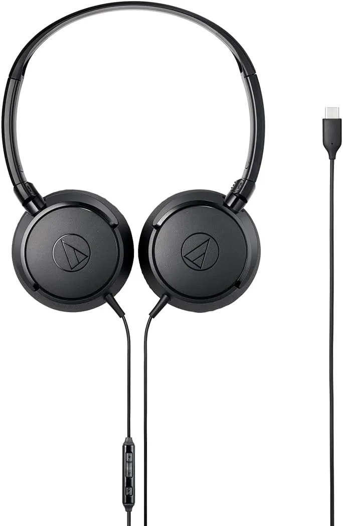 Audio-Technica ATH-S120C-BK USB-C Headphones, Black