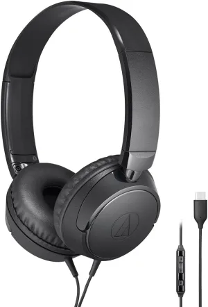 Audio-Technica ATH-S120C-BK USB-C Headphones, Black