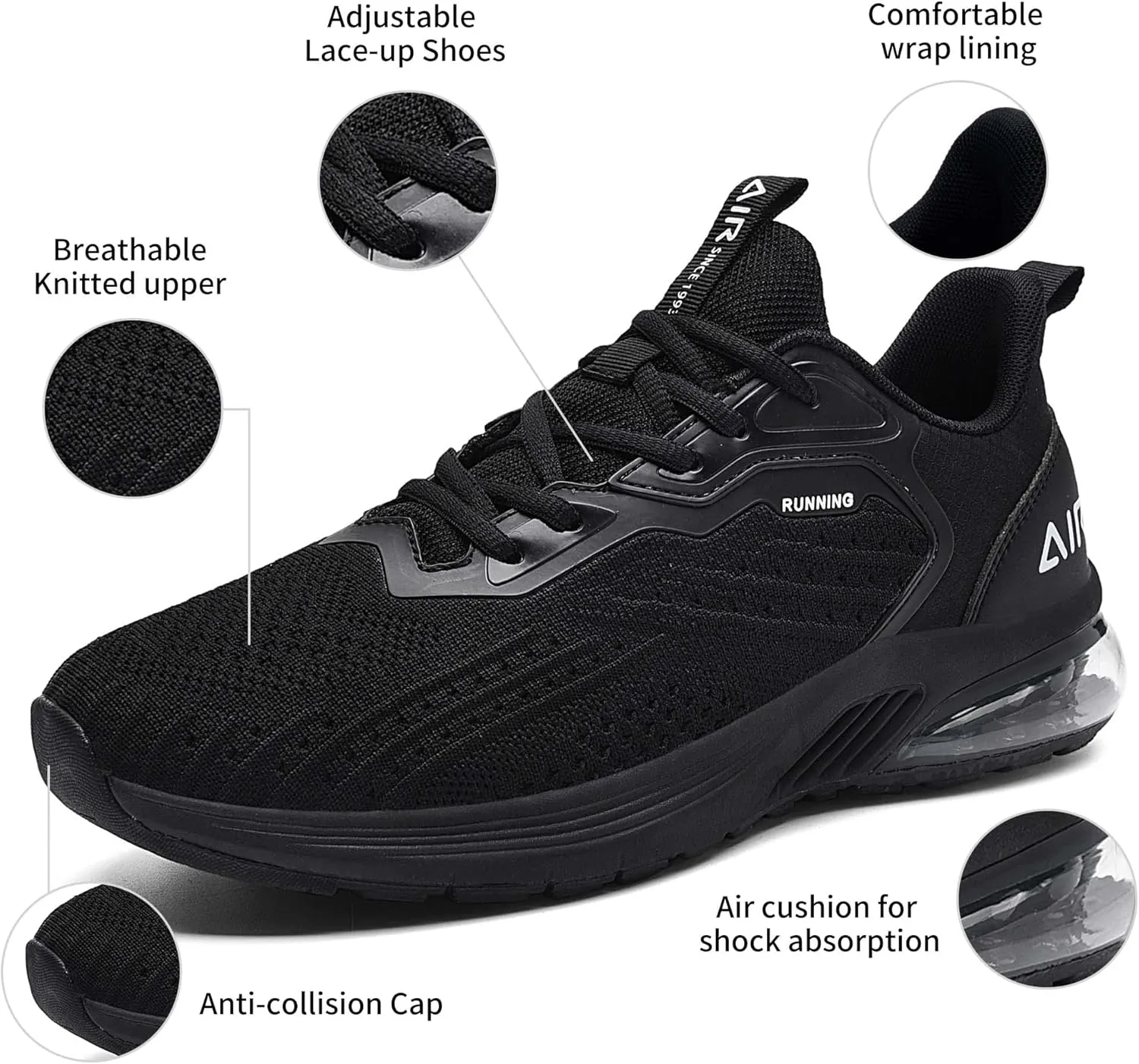 AUPERF Men's Air Running Shoes Lightweight Breathable Workout Footwear Walking Sports Tennis Sneaker