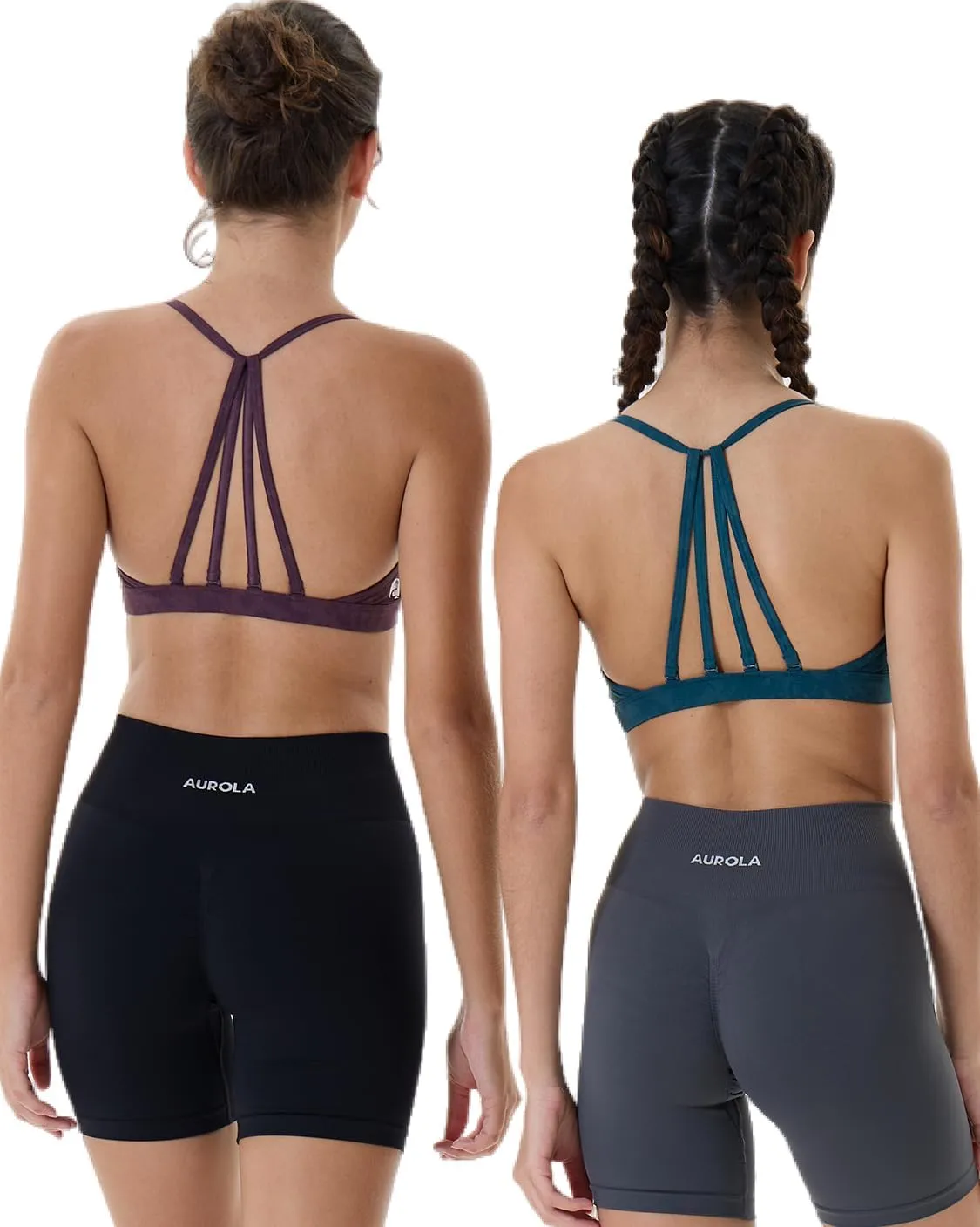 AUROLA Mercury Workout Sports Bras Women Athletic Removable Padded Backless Strapy Minimal Crop Top