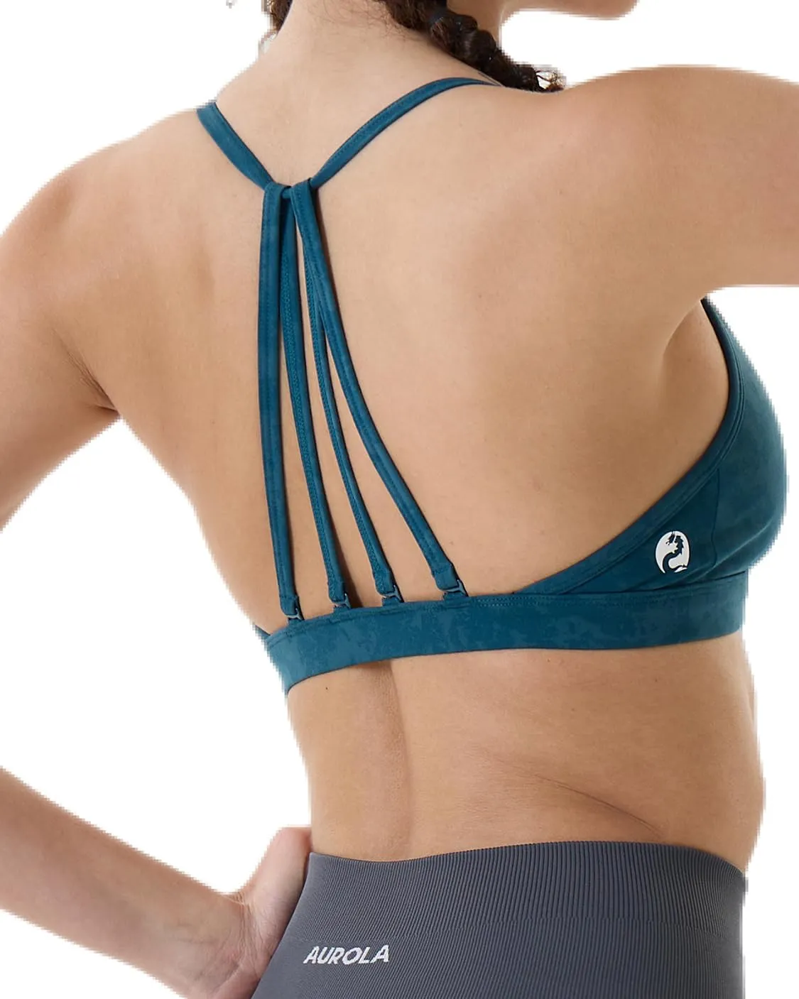 AUROLA Mercury Workout Sports Bras Women Athletic Removable Padded Backless Strapy Minimal Crop Top