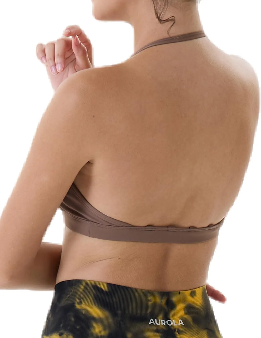 AUROLA Mercury Workout Sports Bras Women Athletic Removable Padded Backless Strapy Minimal Crop Top