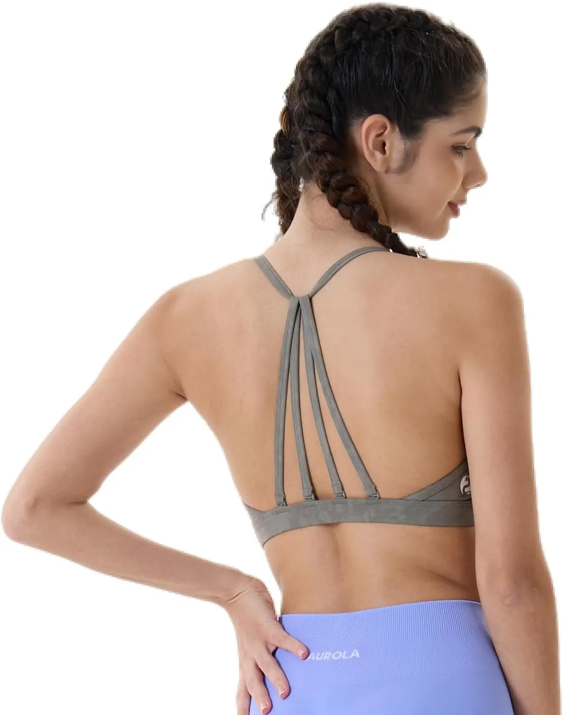 AUROLA Mercury Workout Sports Bras Women Athletic Removable Padded Backless Strapy Minimal Crop Top