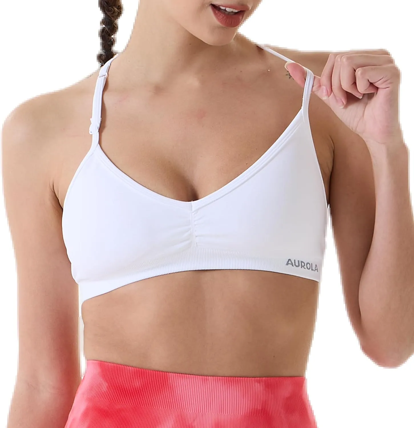AUROLA Mercury Workout Sports Bras Women Athletic Removable Padded Backless Strapy Minimal Crop Top