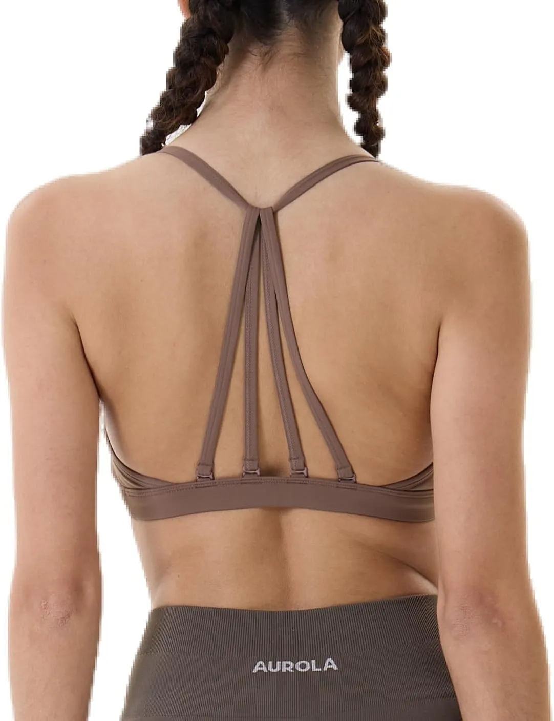 AUROLA Mercury Workout Sports Bras Women Athletic Removable Padded Backless Strapy Minimal Crop Top