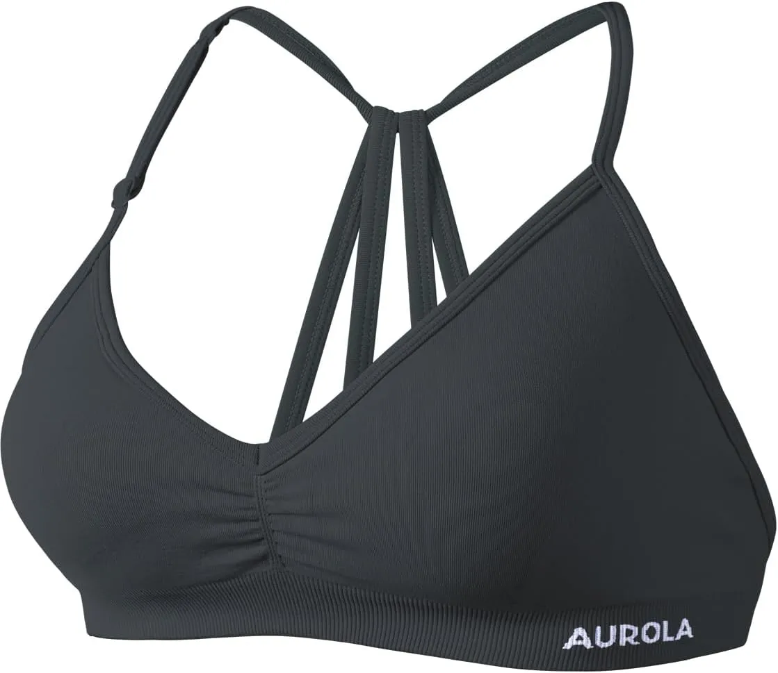 AUROLA Mercury Workout Sports Bras Women Athletic Removable Padded Backless Strapy Minimal Crop Top