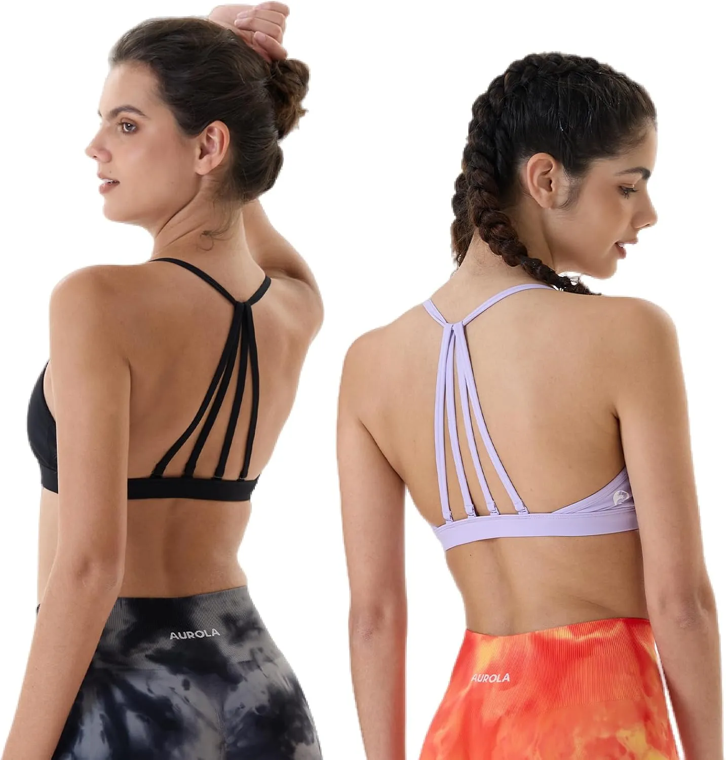 AUROLA Mercury Workout Sports Bras Women Athletic Removable Padded Backless Strapy Minimal Crop Top