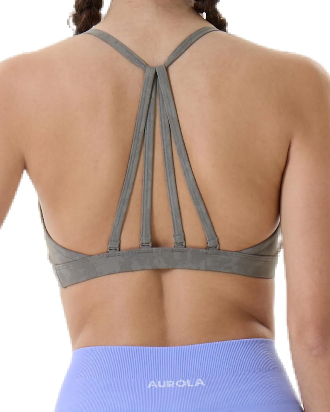 AUROLA Mercury Workout Sports Bras Women Athletic Removable Padded Backless Strapy Minimal Crop Top