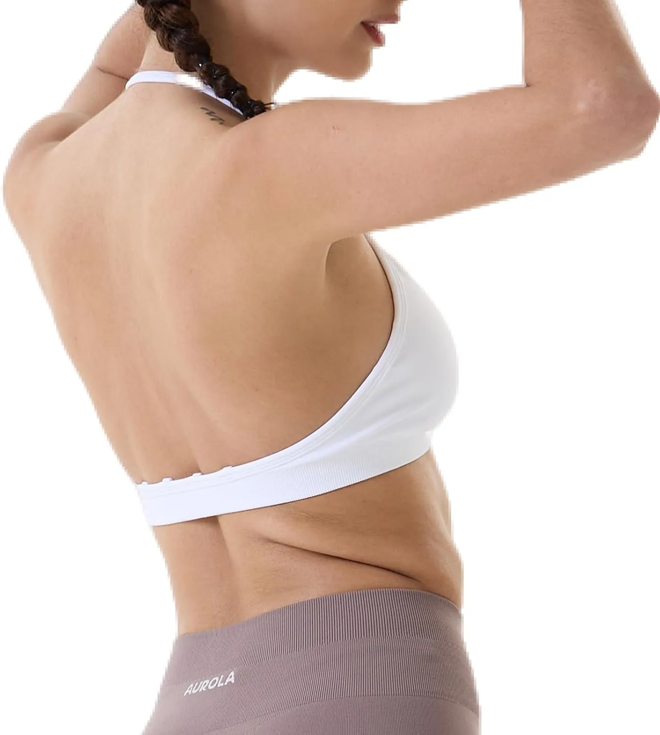 AUROLA Mercury Workout Sports Bras Women Athletic Removable Padded Backless Strapy Minimal Crop Top