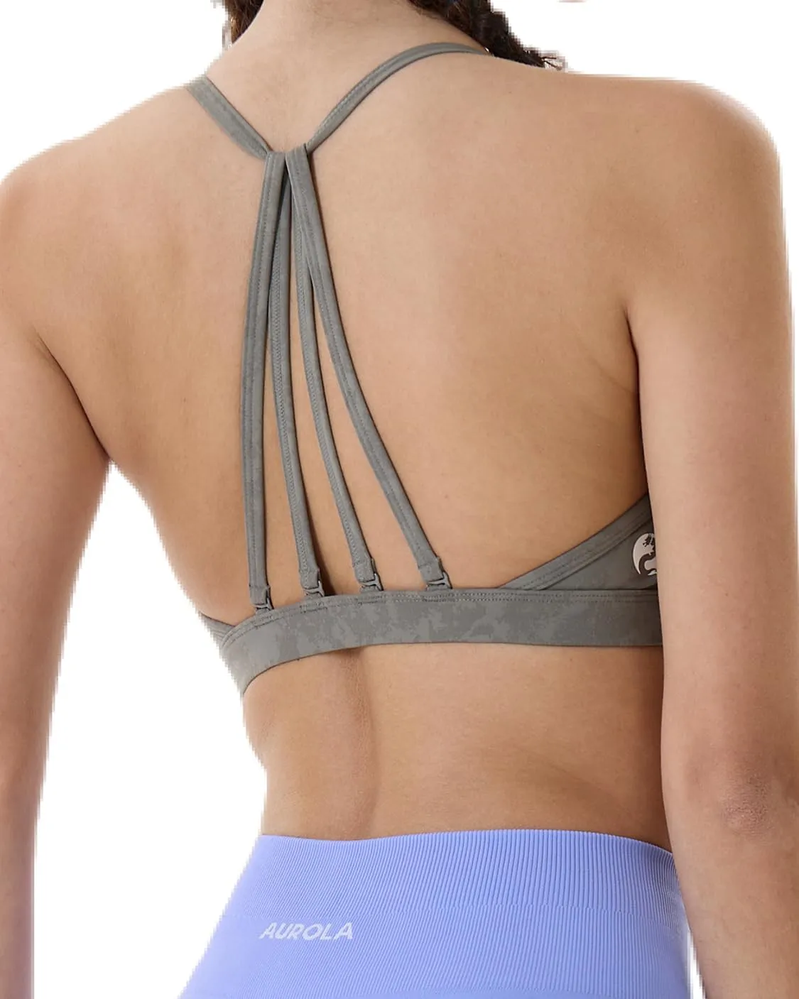 AUROLA Mercury Workout Sports Bras Women Athletic Removable Padded Backless Strapy Minimal Crop Top