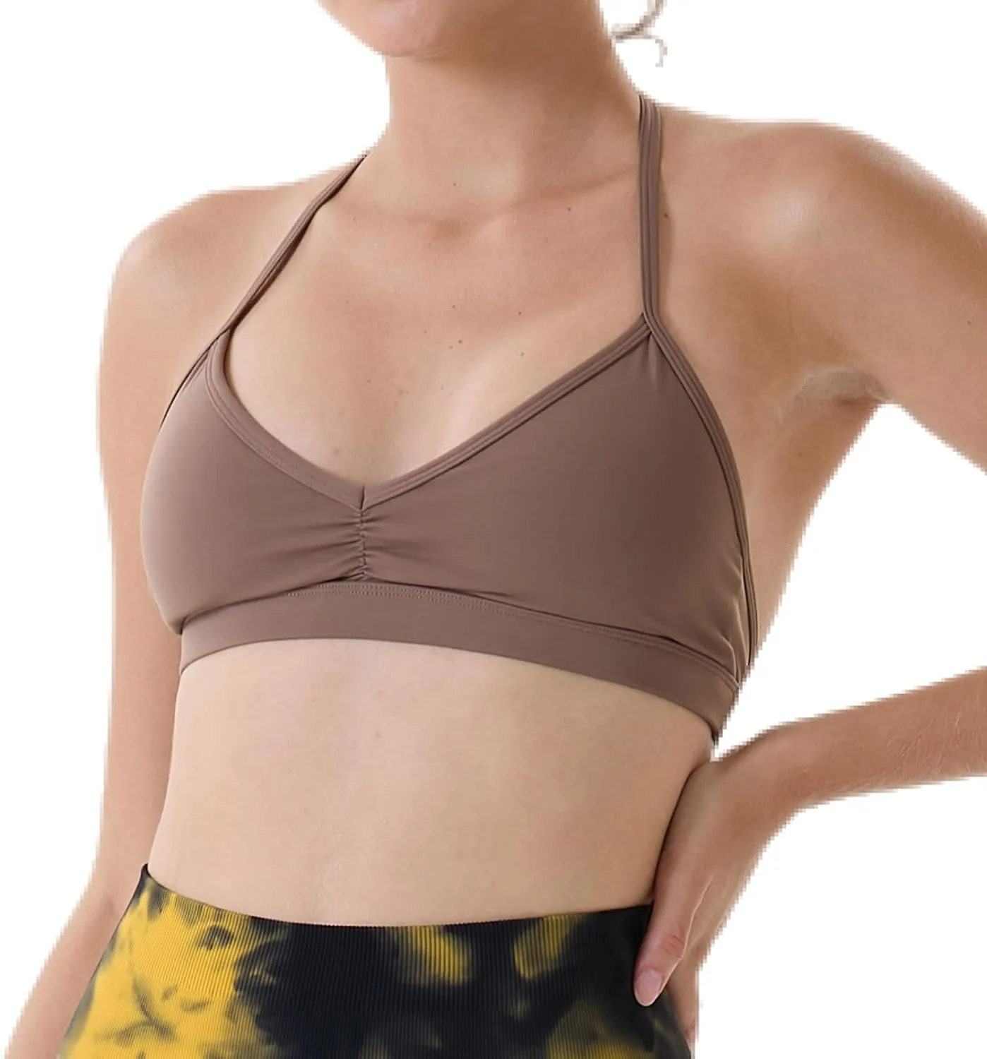 AUROLA Mercury Workout Sports Bras Women Athletic Removable Padded Backless Strapy Minimal Crop Top