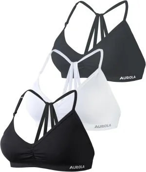 AUROLA Mercury Workout Sports Bras Women Athletic Removable Padded Backless Strapy Minimal Crop Top