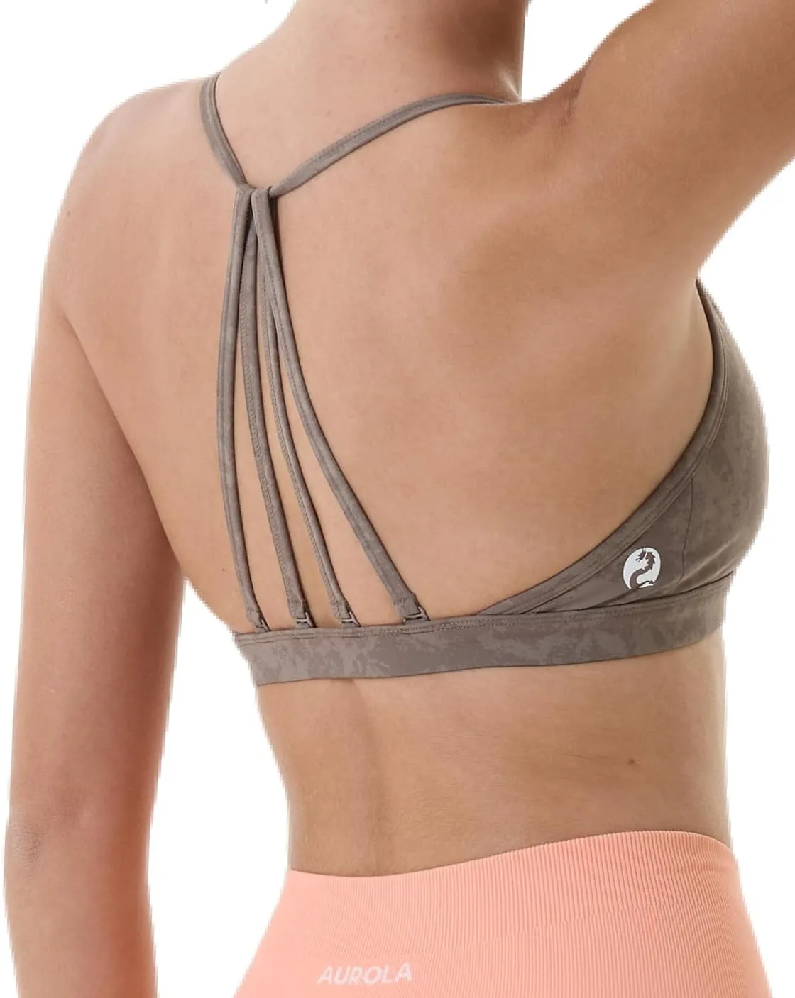 AUROLA Mercury Workout Sports Bras Women Athletic Removable Padded Backless Strapy Minimal Crop Top