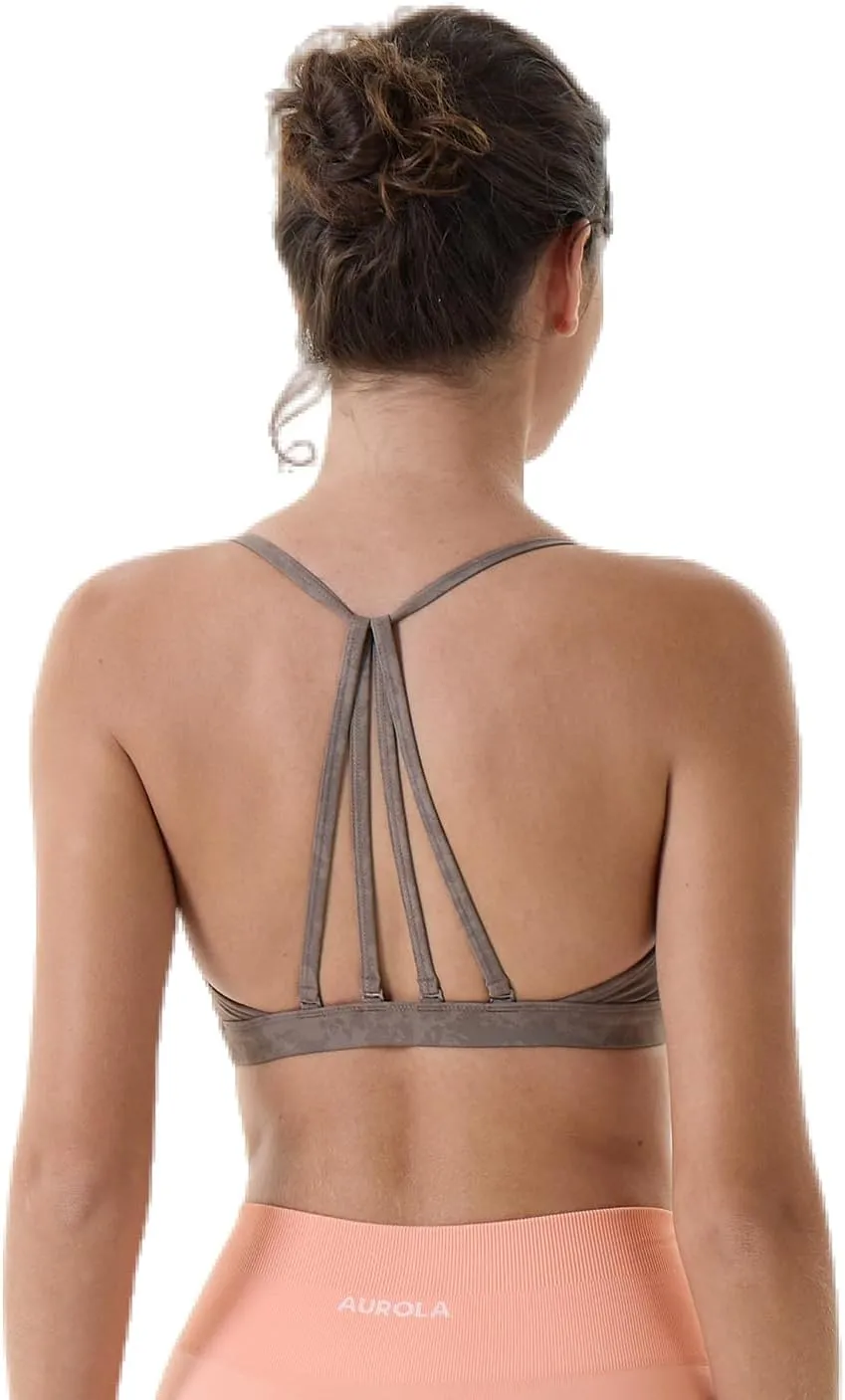 AUROLA Mercury Workout Sports Bras Women Athletic Removable Padded Backless Strapy Minimal Crop Top