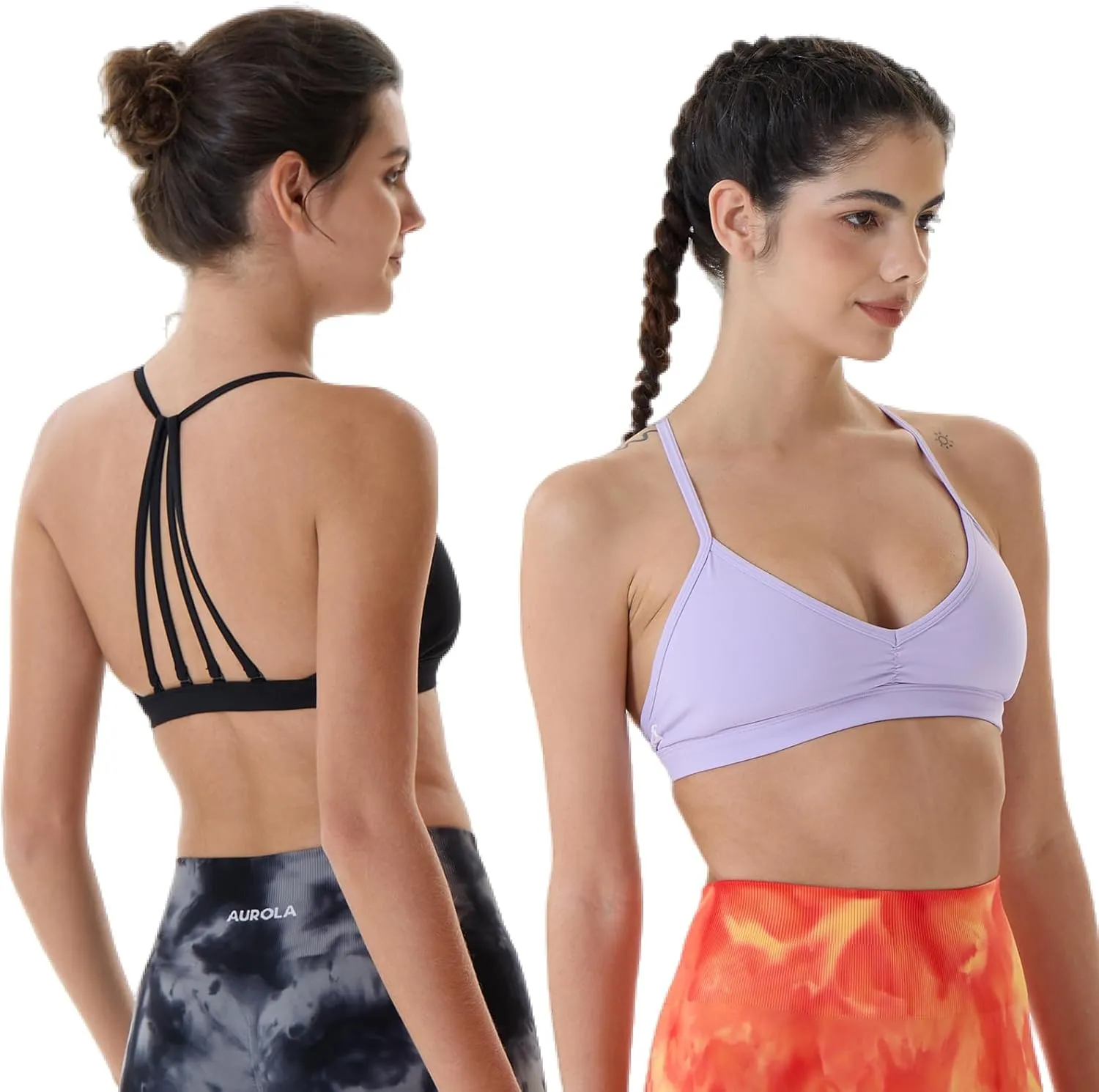AUROLA Mercury Workout Sports Bras Women Athletic Removable Padded Backless Strapy Minimal Crop Top
