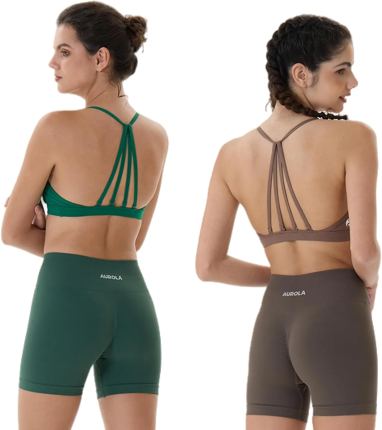 AUROLA Mercury Workout Sports Bras Women Athletic Removable Padded Backless Strapy Minimal Crop Top