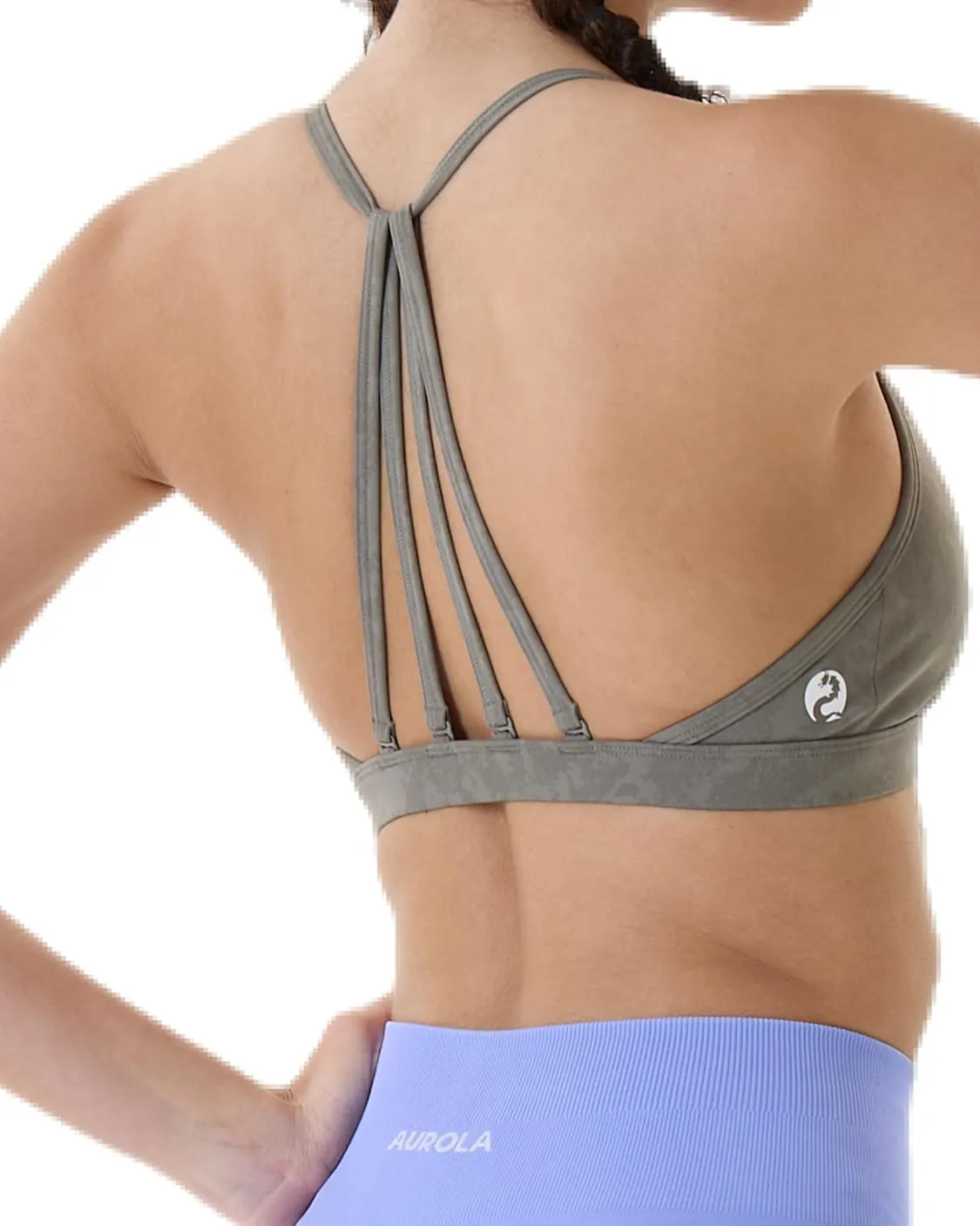 AUROLA Mercury Workout Sports Bras Women Athletic Removable Padded Backless Strapy Minimal Crop Top