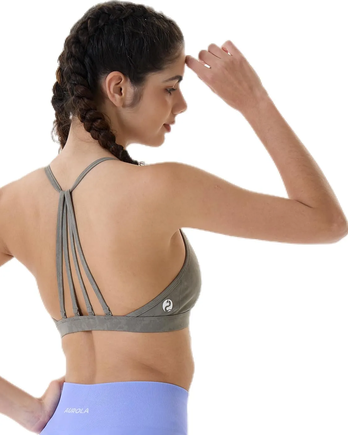 AUROLA Mercury Workout Sports Bras Women Athletic Removable Padded Backless Strapy Minimal Crop Top