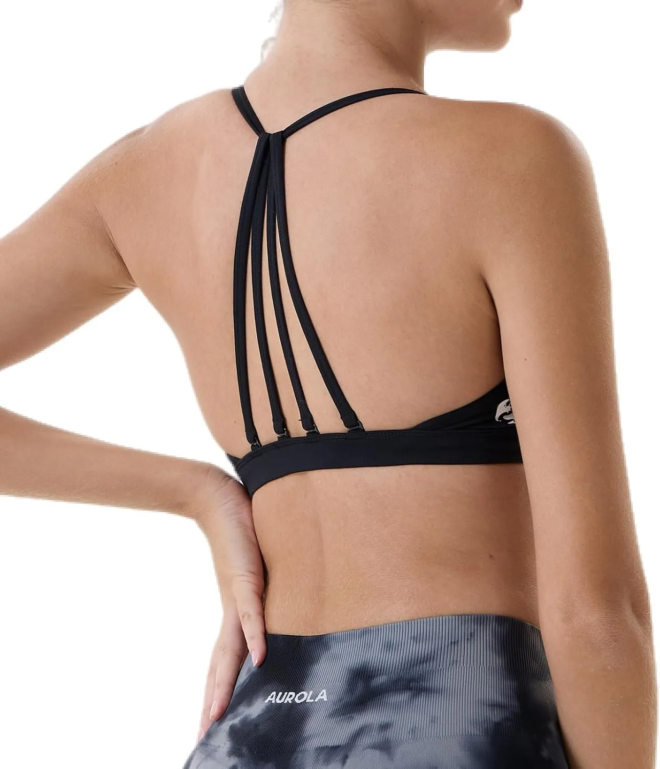 AUROLA Mercury Workout Sports Bras Women Athletic Removable Padded Backless Strapy Minimal Crop Top