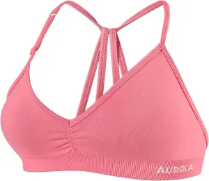 AUROLA Mercury Workout Sports Bras Women Athletic Removable Padded Backless Strapy Minimal Crop Top