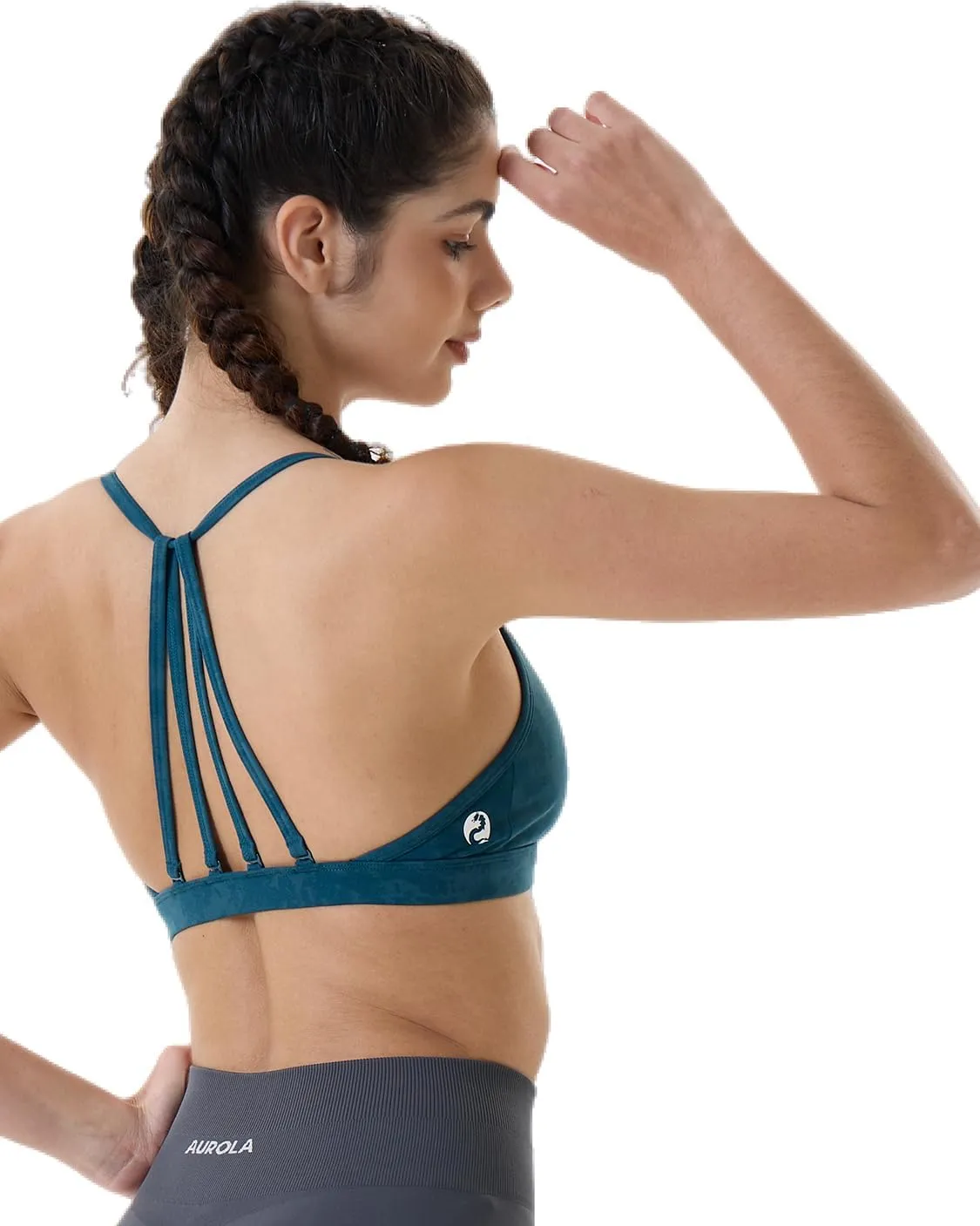 AUROLA Mercury Workout Sports Bras Women Athletic Removable Padded Backless Strapy Minimal Crop Top