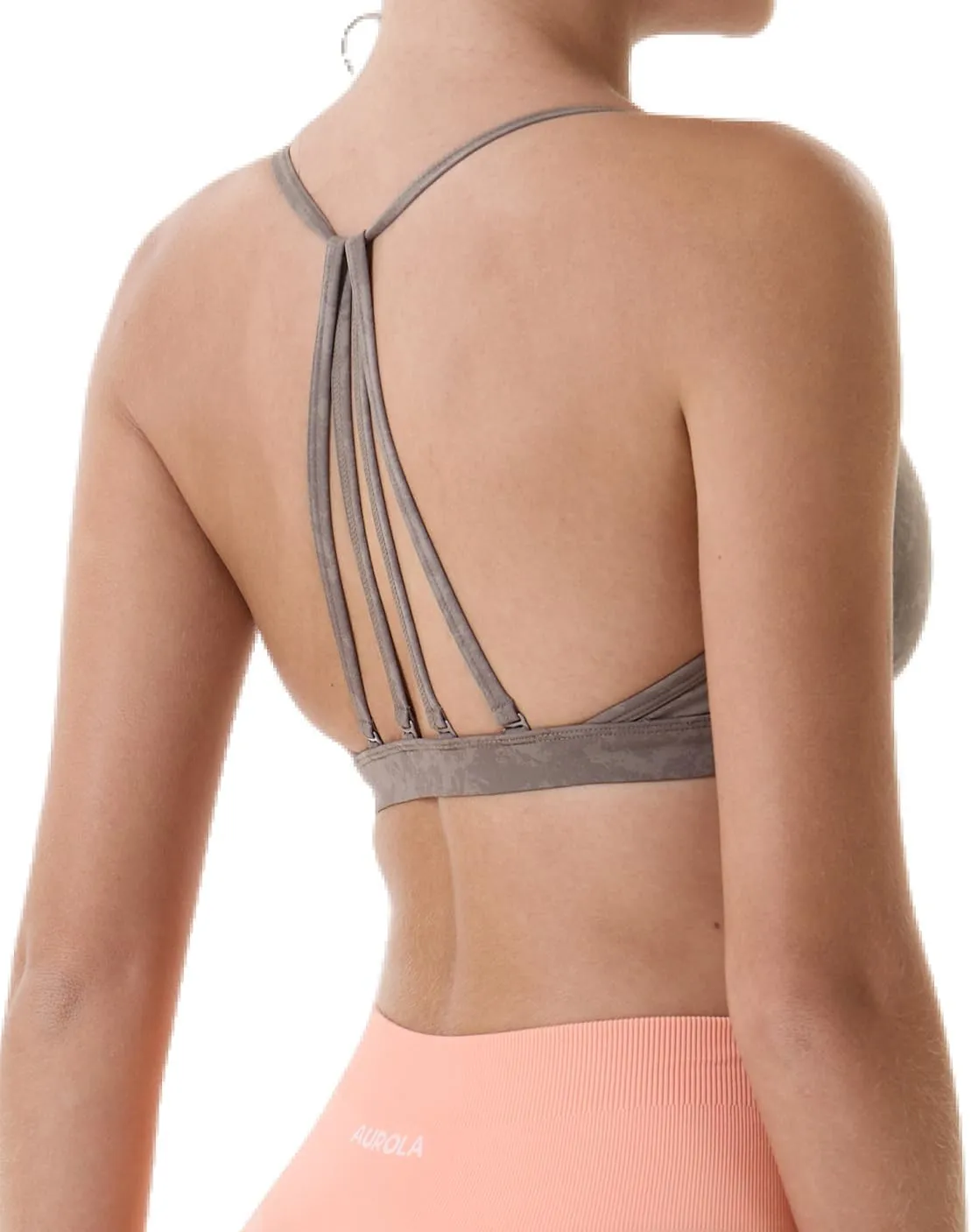 AUROLA Mercury Workout Sports Bras Women Athletic Removable Padded Backless Strapy Minimal Crop Top