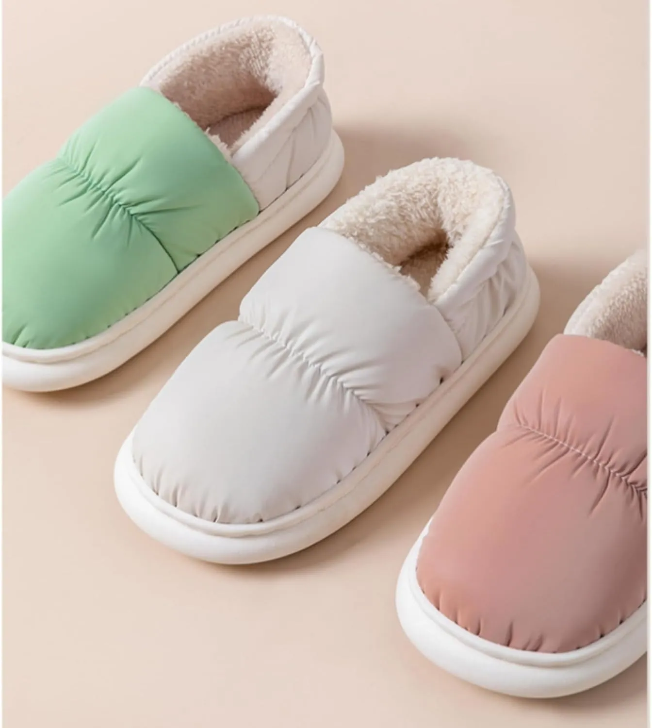 Autumn And Winter Cotton Slippers,Men And Women Can,Thickened Velvet Package Heel Home Shoes,House Shoes For Women,Comfy Slippers