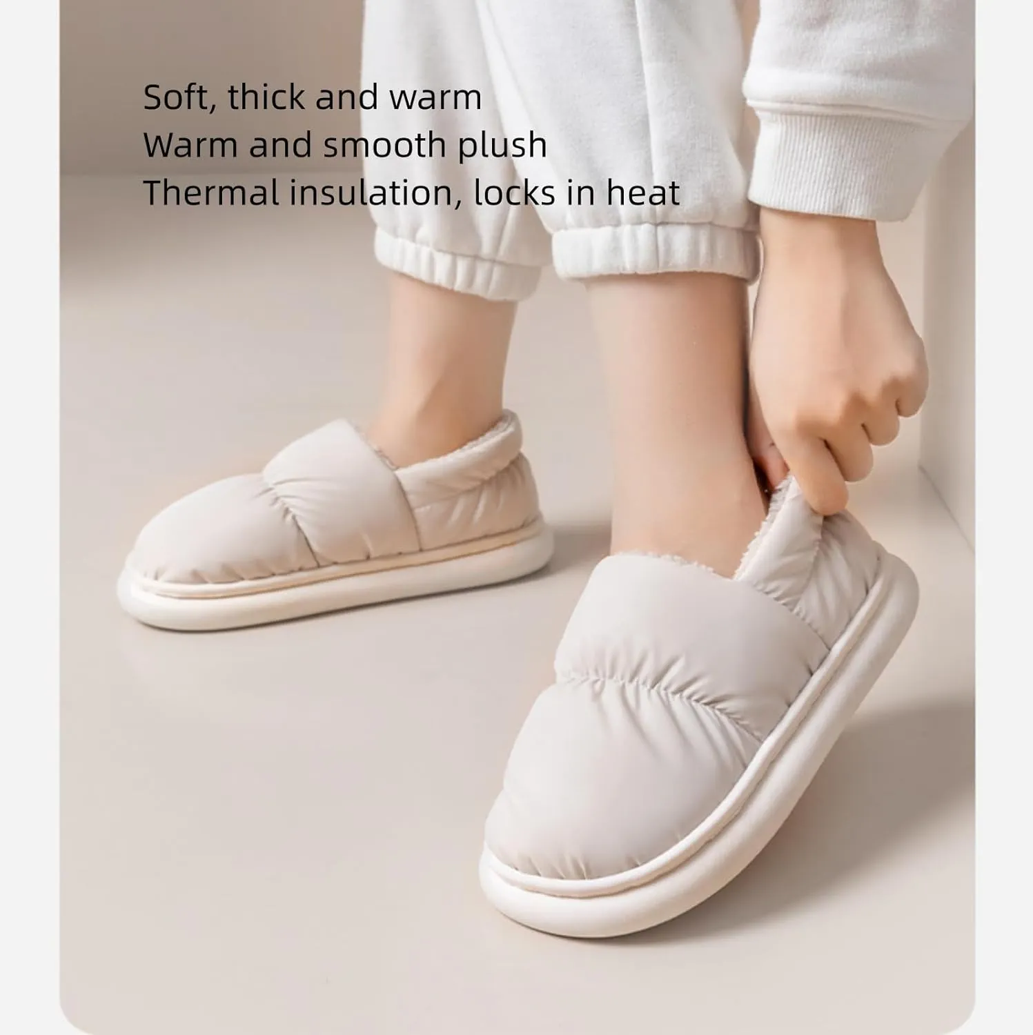 Autumn And Winter Cotton Slippers,Men And Women Can,Thickened Velvet Package Heel Home Shoes,House Shoes For Women,Comfy Slippers