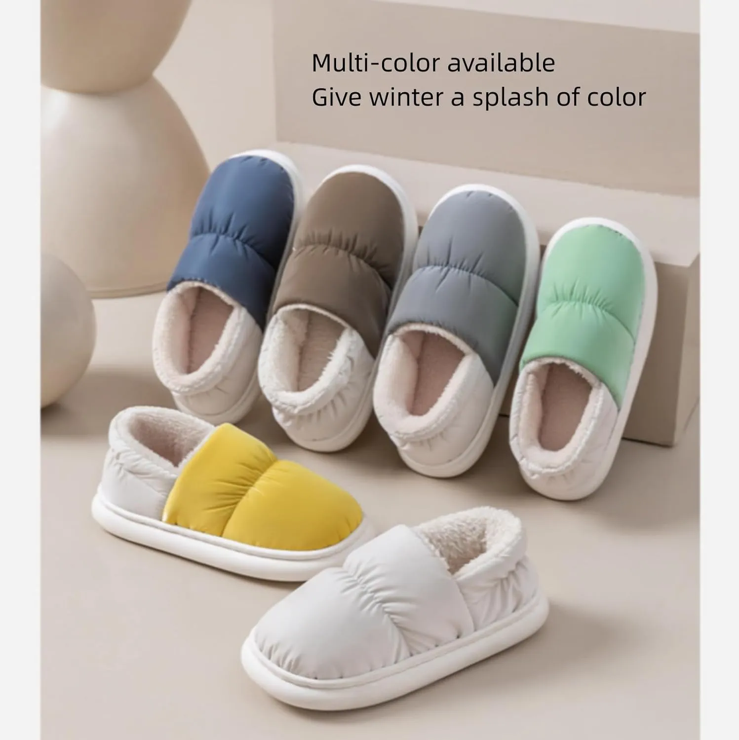 Autumn And Winter Cotton Slippers,Men And Women Can,Thickened Velvet Package Heel Home Shoes,House Shoes For Women,Comfy Slippers