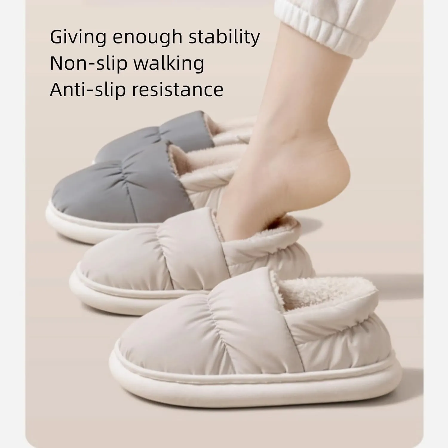 Autumn And Winter Cotton Slippers,Men And Women Can,Thickened Velvet Package Heel Home Shoes,House Shoes For Women,Comfy Slippers