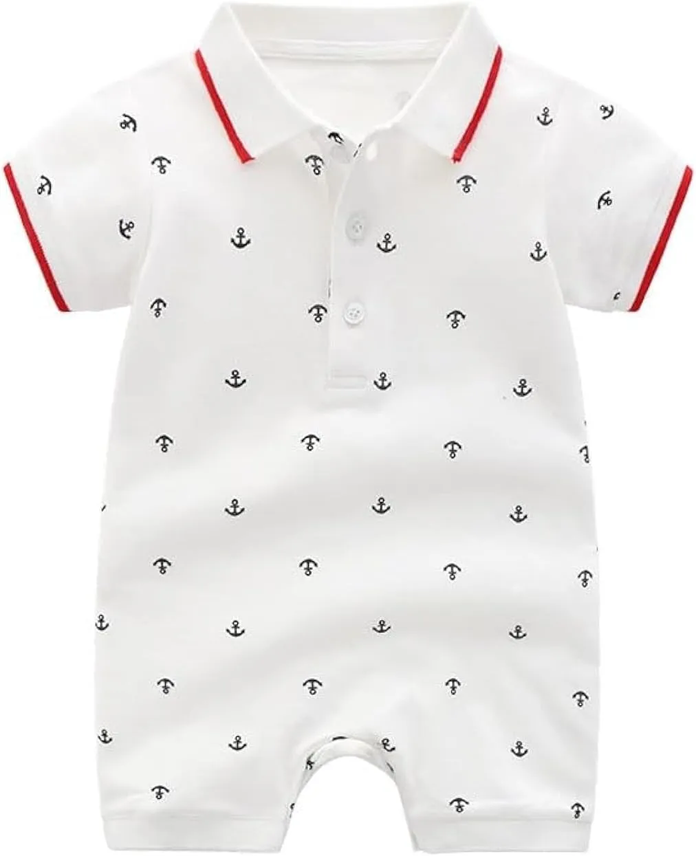 Baby Boys Polo Romper Short Sleeve Collared Cotton One-Piece Coverall Summer Baby Stuffs outfits