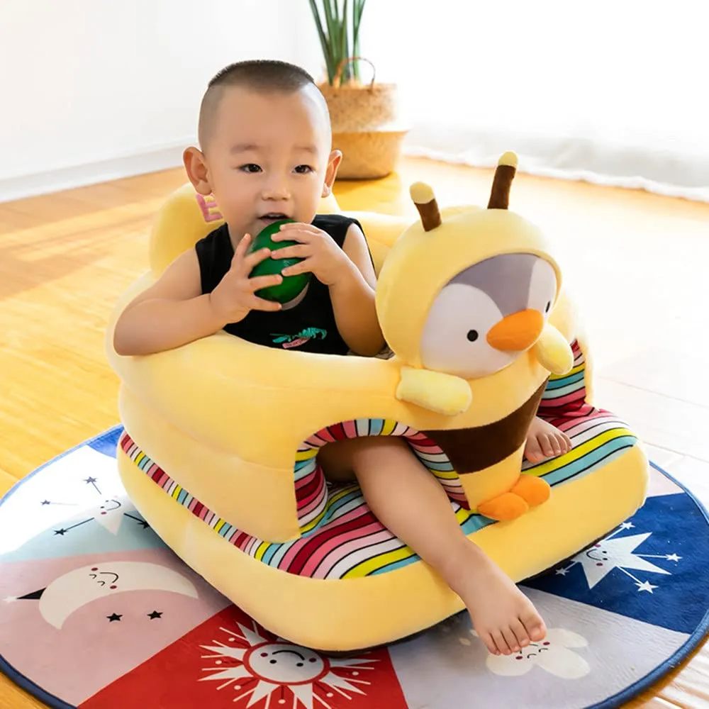 Baby Support Seat, Cute Baby Sofa Chair for Sitting Up, Comfy Plush Infant Seats (Penguin,W17.5 x H17.5)