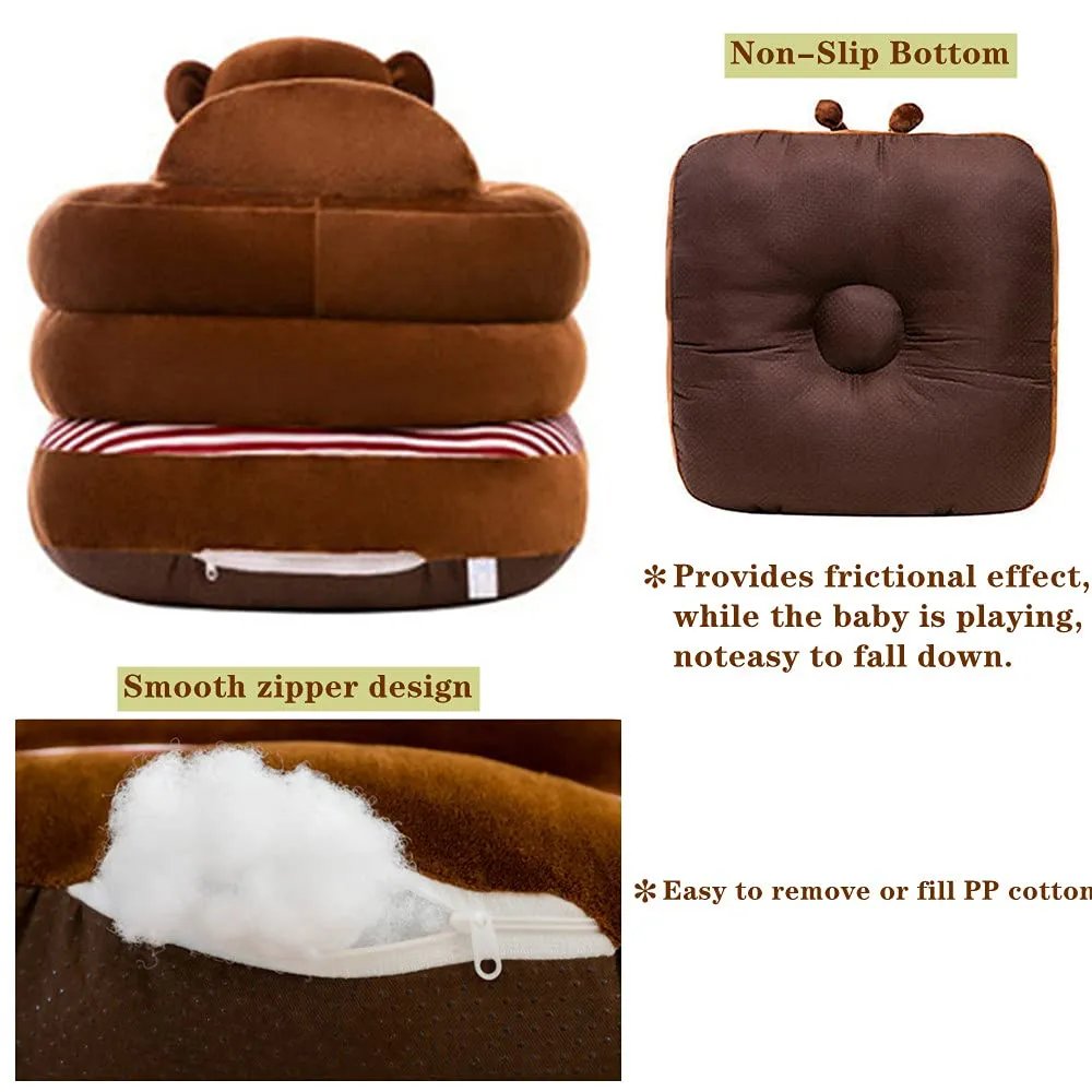 Baby Support Seat, Cute Baby Sofa Chair for Sitting Up, Comfy Plush Infant Seats (Penguin,W17.5 x H17.5)