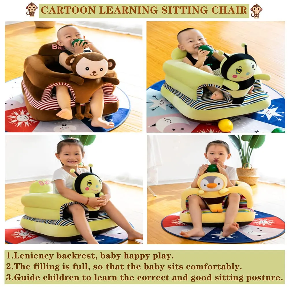 Baby Support Seat, Cute Baby Sofa Chair for Sitting Up, Comfy Plush Infant Seats (Penguin,W17.5 x H17.5)