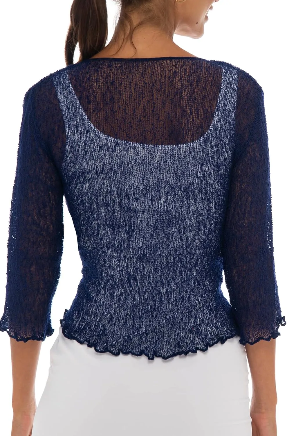Back From Bali Womens Sheer Shrug Cardigan Lightweight Knit