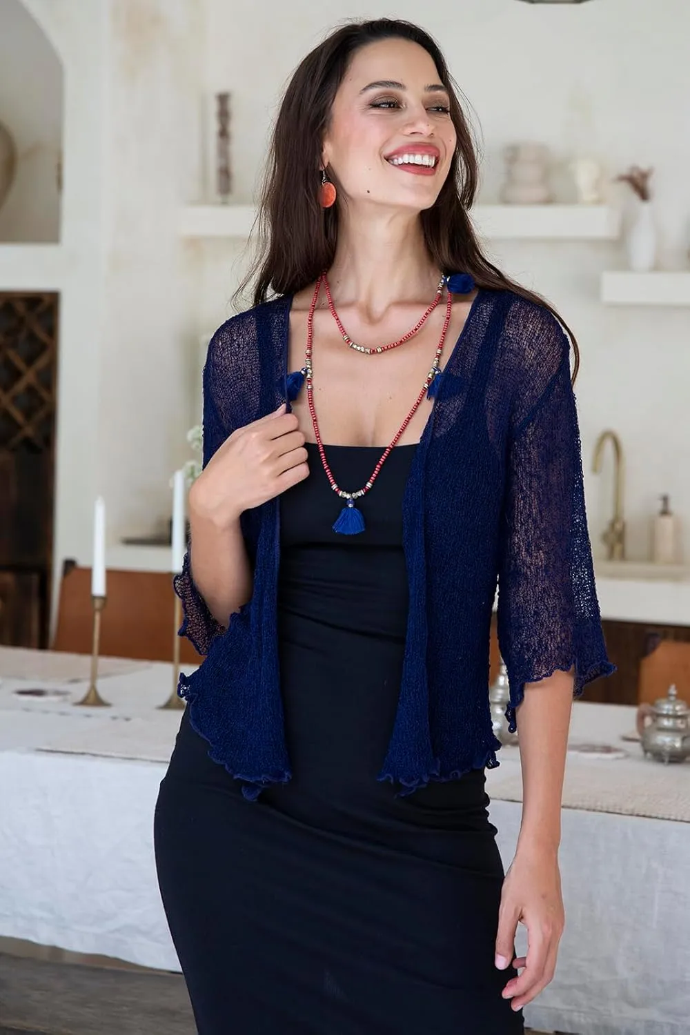 Back From Bali Womens Sheer Shrug Cardigan Lightweight Knit