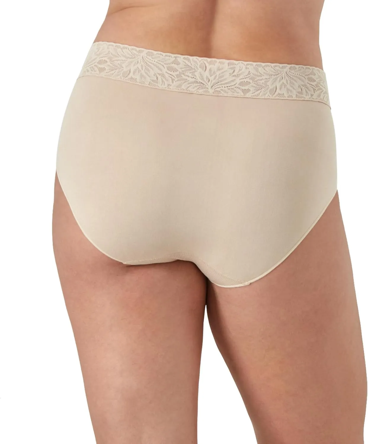Bali Women's Underwear Brief 3-Pack, Modern Seamless Brief Panties, Lace-Trim Underwear for Women