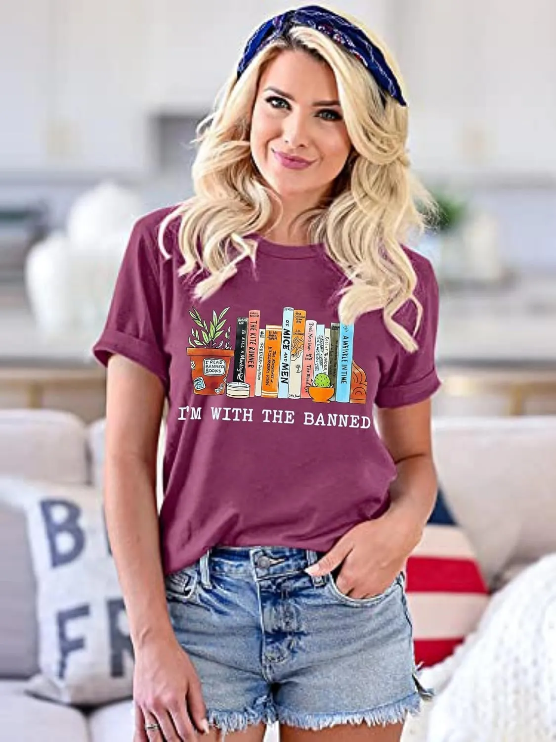 Banned Books Shirts for Women Reading Tshirts Gifts for Teacher Bookworm Readers Librarian Bibliophile Tee Tops S-XXL
