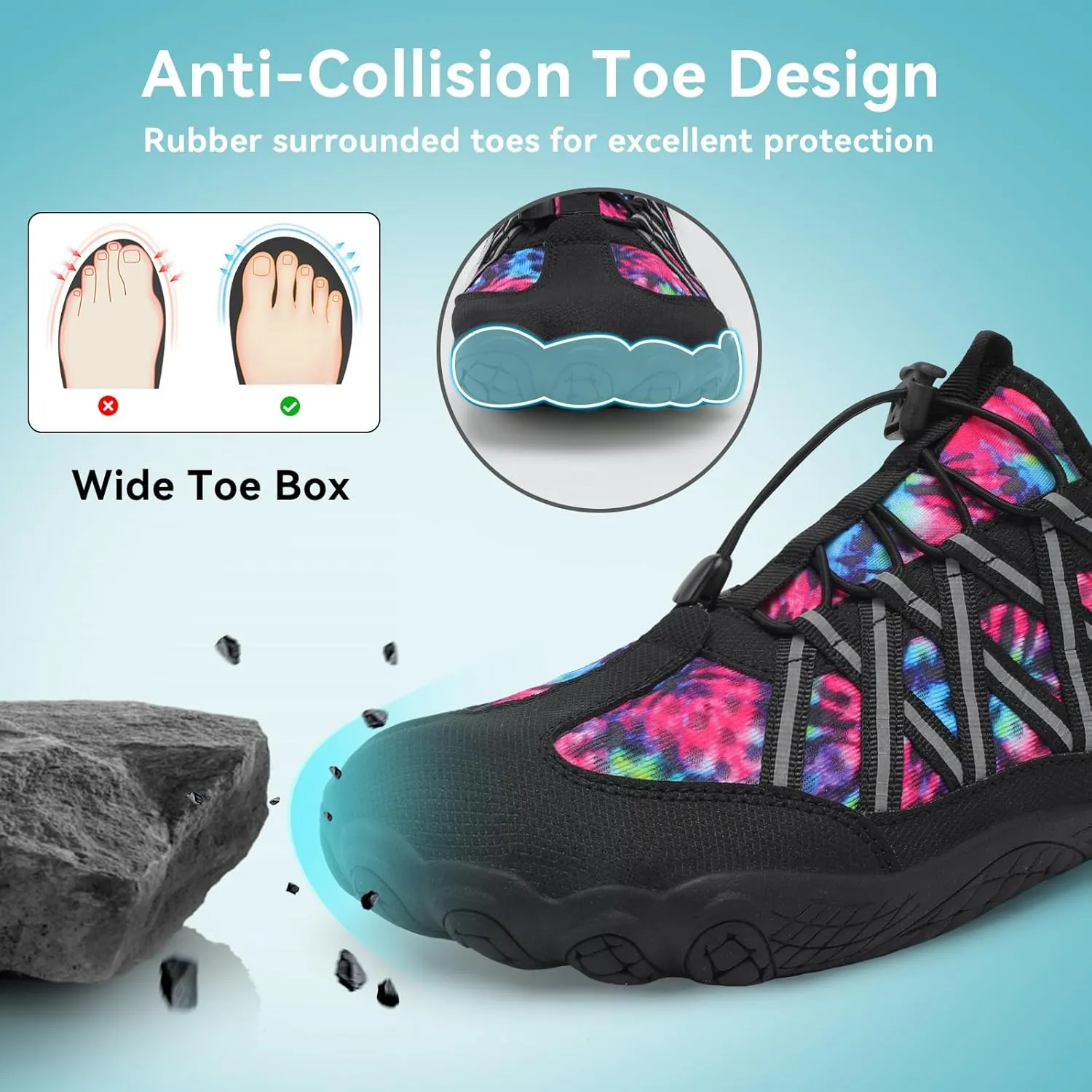 Barefoot Water Shoes for Women Men Wide Toe Box Lightweight Quick Dry Aqua Socks for Swim Beach Surf Boat Hiking Pool Walking Yoga