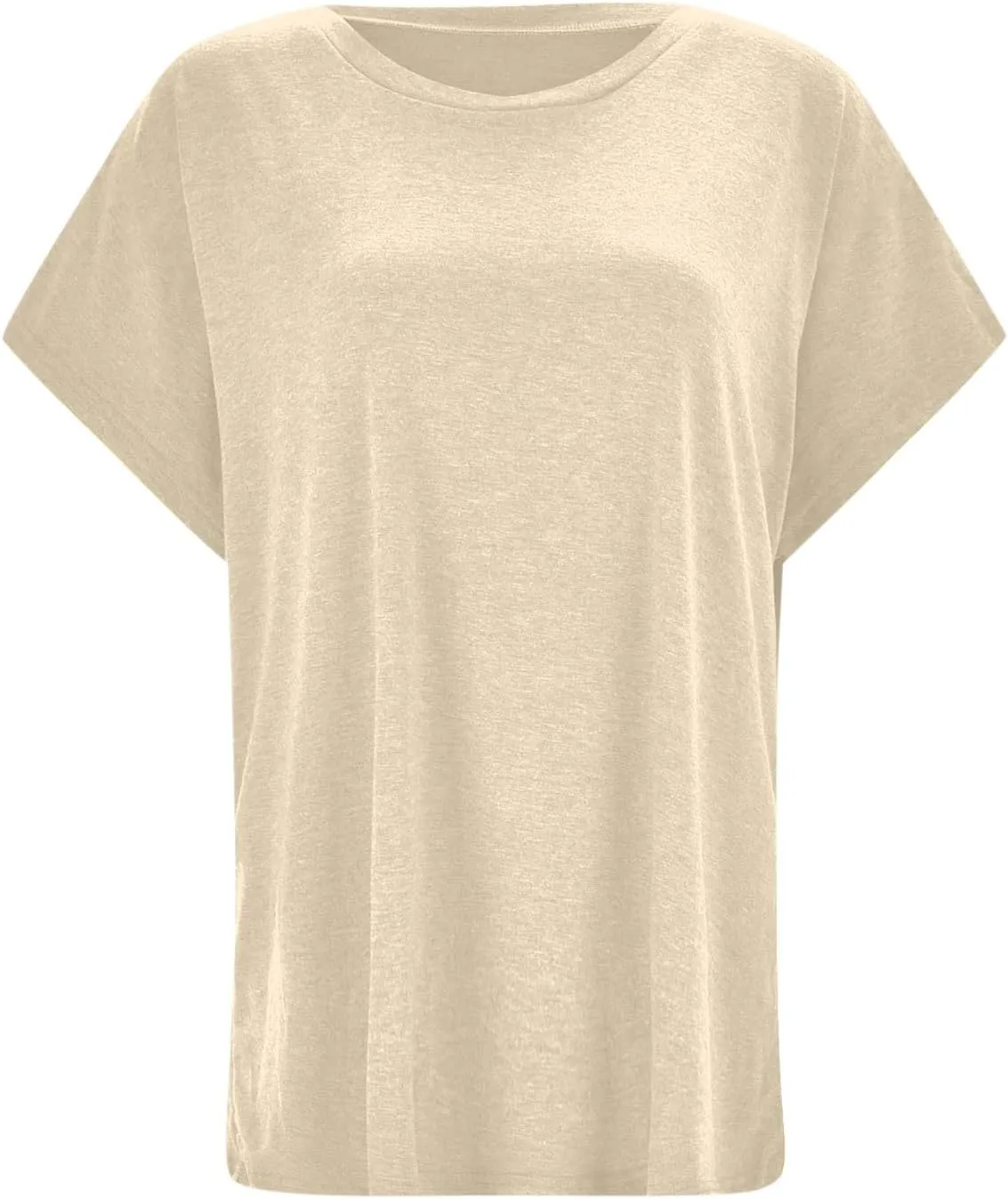 Basic T Shirts for Women Short Sleeve Casual Summer Tops Crewneck Dressy Tees Blouses Trendy Solid Loose Fit Tshirt