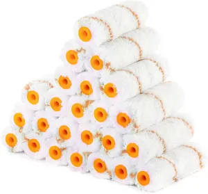 Bates- Paint Roller Covers, 24 pcs, 4" Covers for Paint Roller 4 Inch, Brown Stripes, 4 Inch Paint Roller Covers, Covers for Paint Rollers 4 Inch, 4 Inch Rollers for Painting Small Paint Rollers