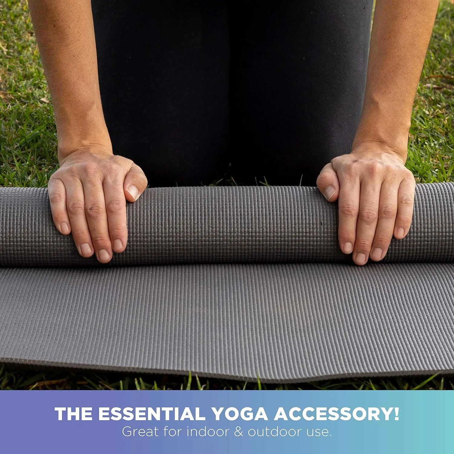 Bean Products Yoga Mat for Exercise - Non Slip Thick Comfortable Workout Floor Mat for Adults and Kids - Eco Friendly Foldable Yoga Mat for Yoga, Pilates, Gym and Stretching