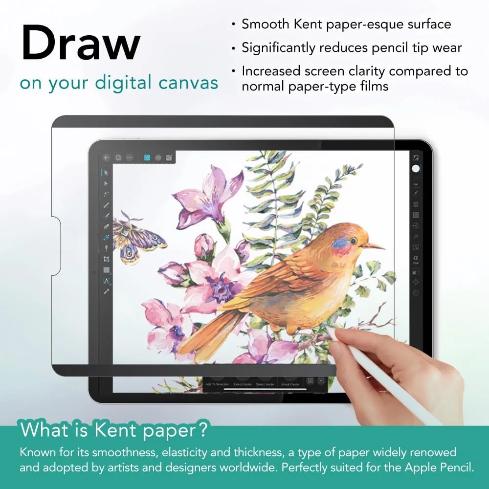 BELLEMOND | Magnetic Kent Paper Screen Protector for iPad - 11” (A16, 2025) & 10.9” (10th Gen, 2022) | Removable & Reusable Matte Film | Reduces Pencil Tip Wear | 1PC