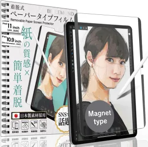 BELLEMOND | Magnetic Kent Paper Screen Protector for iPad - 11” (A16, 2025) & 10.9” (10th Gen, 2022) | Removable & Reusable Matte Film | Reduces Pencil Tip Wear | 1PC