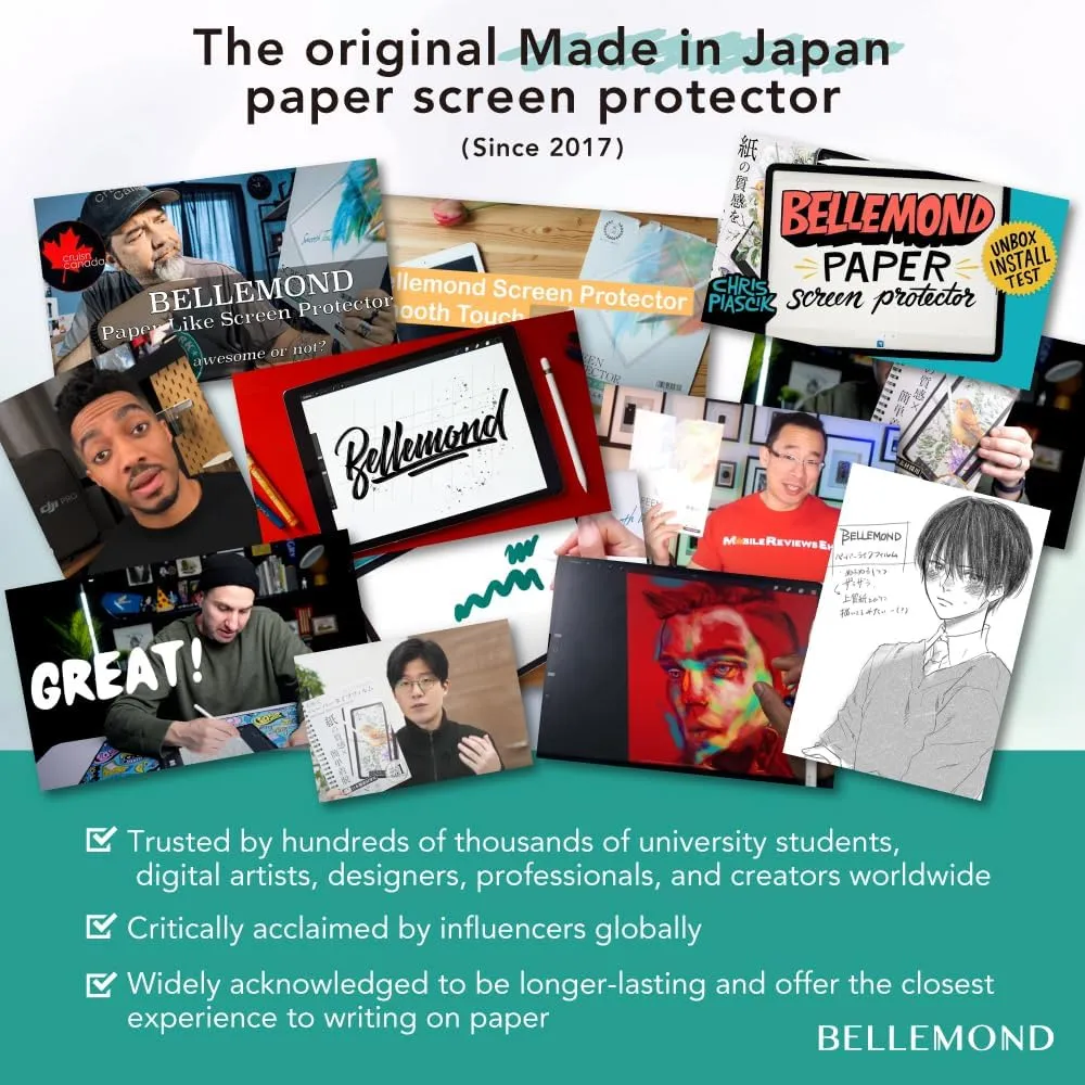 BELLEMOND | Magnetic Kent Paper Screen Protector for iPad - 11” (A16, 2025) & 10.9” (10th Gen, 2022) | Removable & Reusable Matte Film | Reduces Pencil Tip Wear | 1PC
