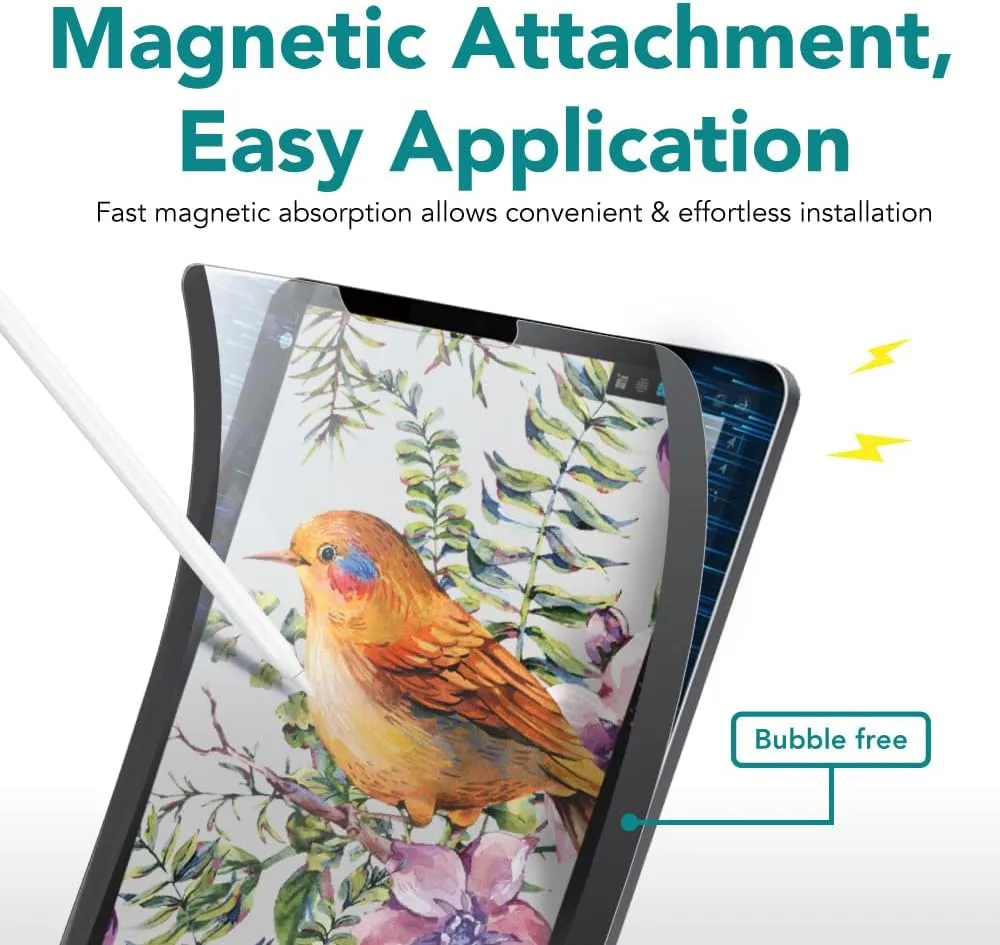 BELLEMOND | Magnetic Kent Paper Screen Protector for iPad - 11” (A16, 2025) & 10.9” (10th Gen, 2022) | Removable & Reusable Matte Film | Reduces Pencil Tip Wear | 1PC